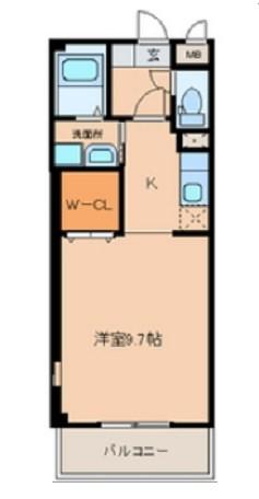 シェソワ蔦元(1K/1階)の間取り写真