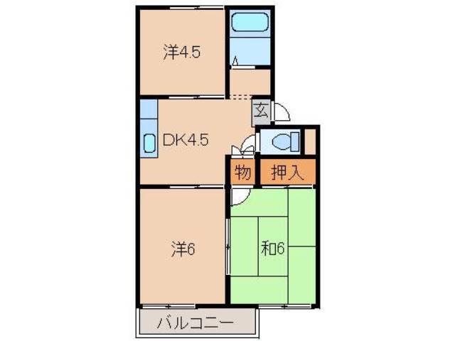 セジュールM(3DK/2階)の間取り写真