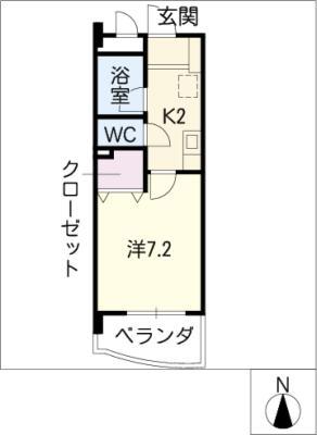 プチプルハイム元八事(1K/1階)の間取り写真