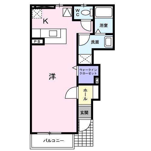 プーゼA(ワンルーム/1階)の間取り写真