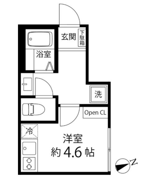 TS CUORE三ツ境II(ワンルーム/1階)の間取り写真