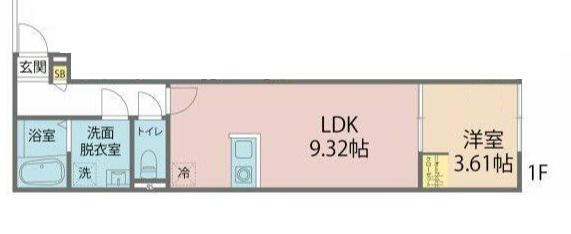 カインドネス西武柳沢北(1LDK/1階)の間取り写真