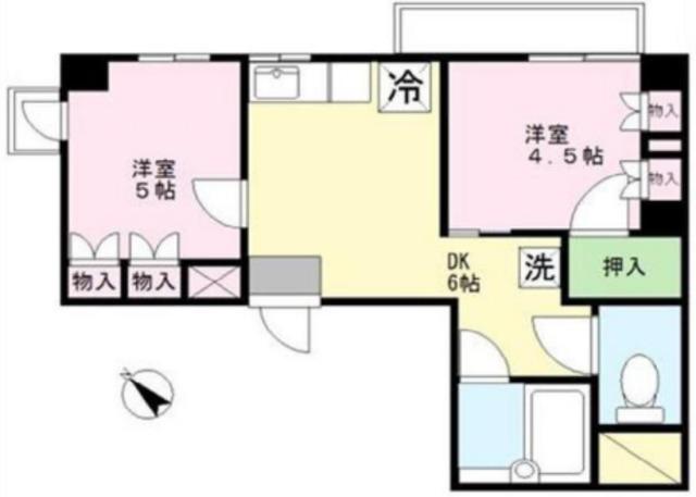 JLBグランエクリュ後楽園(2DK/3階)の間取り写真