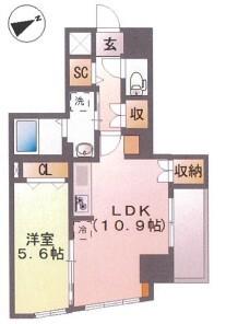 エムズスタイル(1LDK/2階)の間取り写真