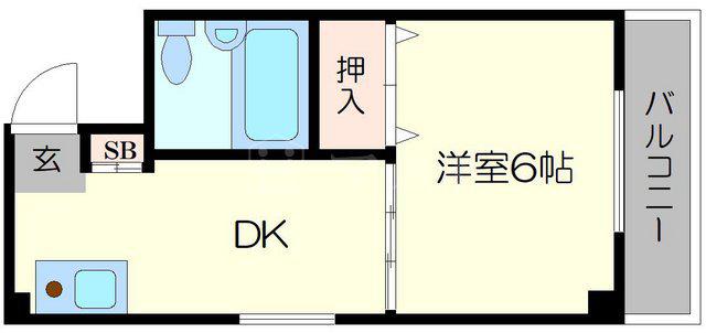 デイズハイツ境川(1DK/3階)の間取り写真