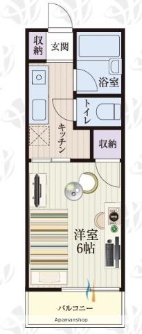 BCASA金沢八景IIRE-BORN(1K/1階)の間取り写真