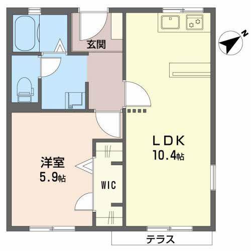 メゾンアヅマ(1LDK/1階)の間取り写真