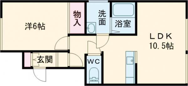 コーポナチュラル(1LDK/1階)の間取り写真