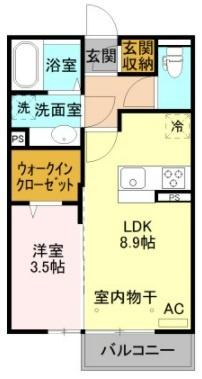 アイオーラT.SII(1LDK/2階)の間取り写真