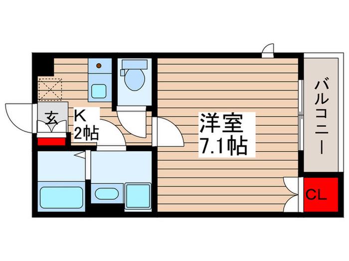 WILL MAISON 常盤平(1K/2階)の間取り写真