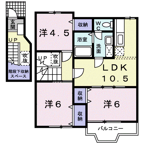 メゾンアルバソーレ(3LDK/2階)の間取り写真