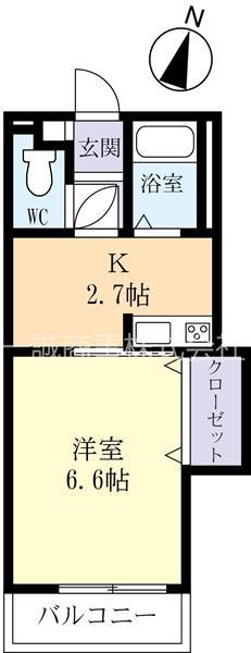 巡見アパート A棟(1K/2階)の間取り写真