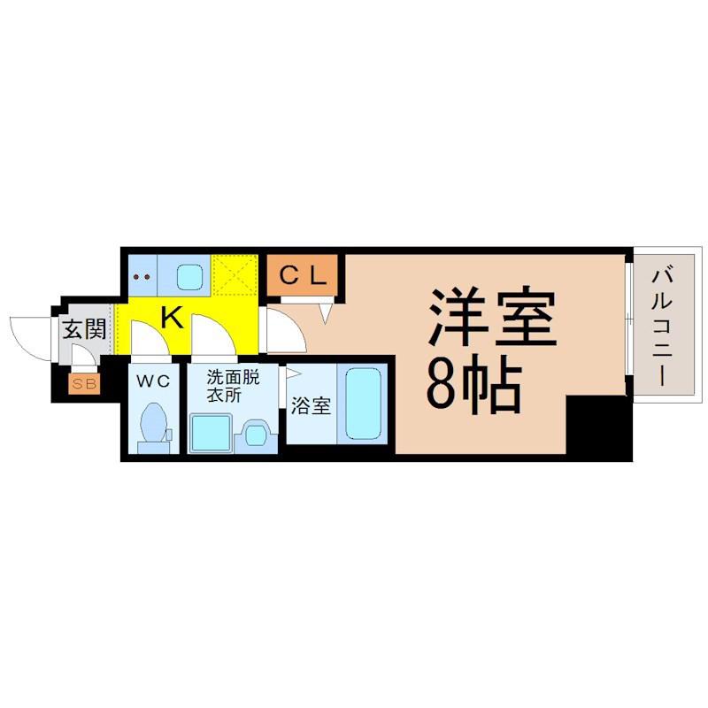 エスリード上前津エアスタ(1K/11階)の間取り写真
