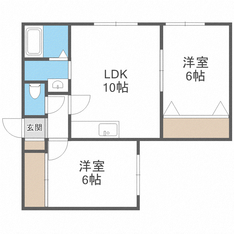 リバークリーンサンクス(2LDK/1階)の間取り写真
