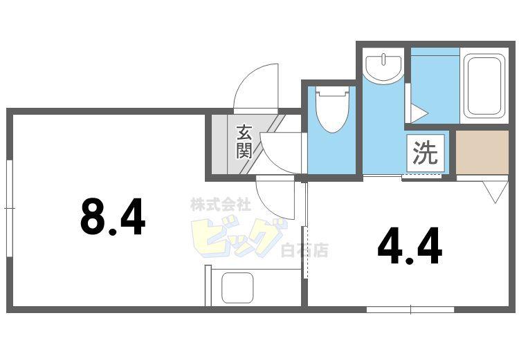 グランメール東札幌23(1LDK/4階)の間取り写真