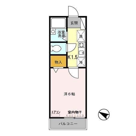 グリーンパーク(1K/1階)の間取り写真