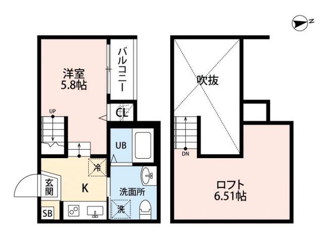 フォンターナ 島崎(ワンルーム/1階)の間取り写真