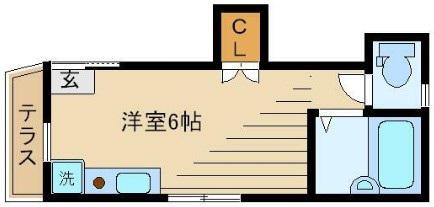 プチメゾン朝日III(ワンルーム/1階)の間取り写真