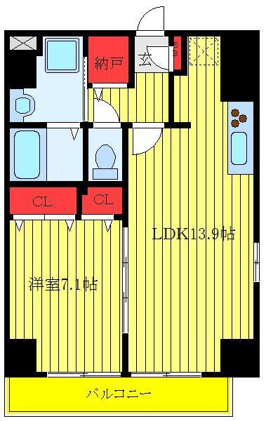 クレシア(1LDK/5階)の間取り写真