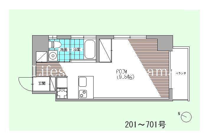 ネクサス戸部本町(ワンルーム/4階)の間取り写真