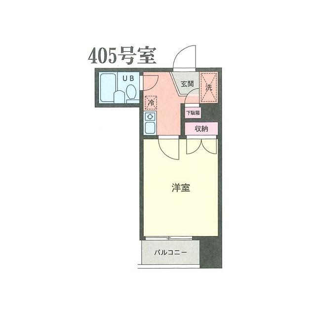 グランデール洋光台(1K/4階)の間取り写真