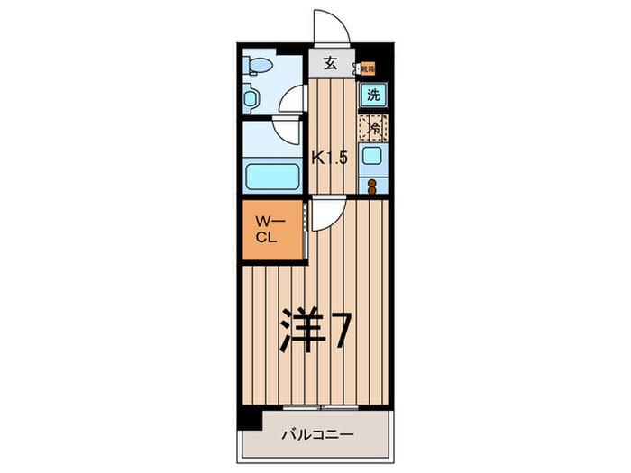 レジディア祐天寺(1K/5階)の間取り写真