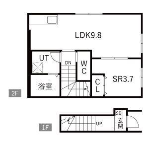 PROGRESS III(1SK/2階)の間取り写真