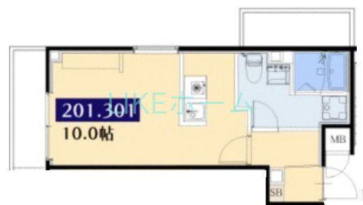 SKビル拾参番館(1K/3階)の間取り写真