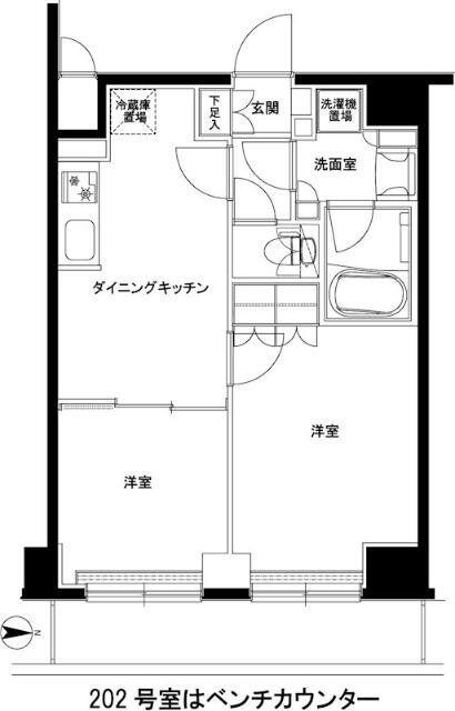 ルーブル綾瀬(2DK/2階)の間取り写真