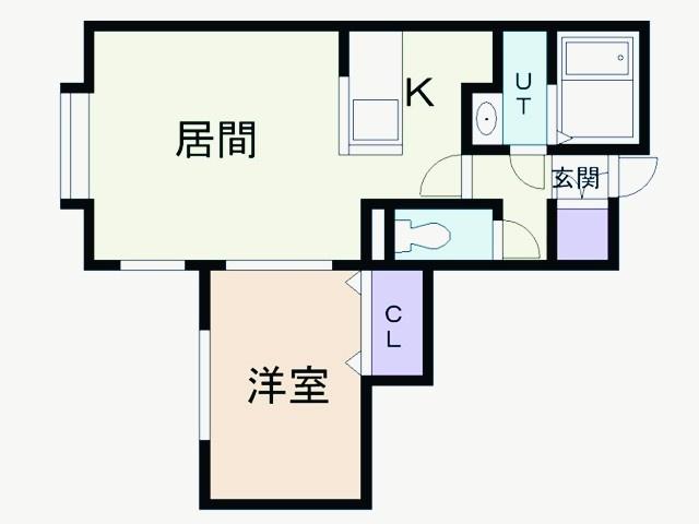 ゴールデンシップ(1LDK/1階)の間取り写真
