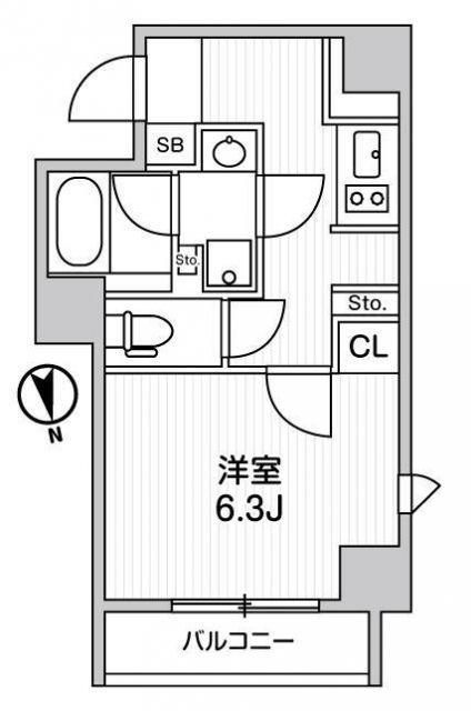 LIGHTHOUSE元浅草(1K/1階)の間取り写真
