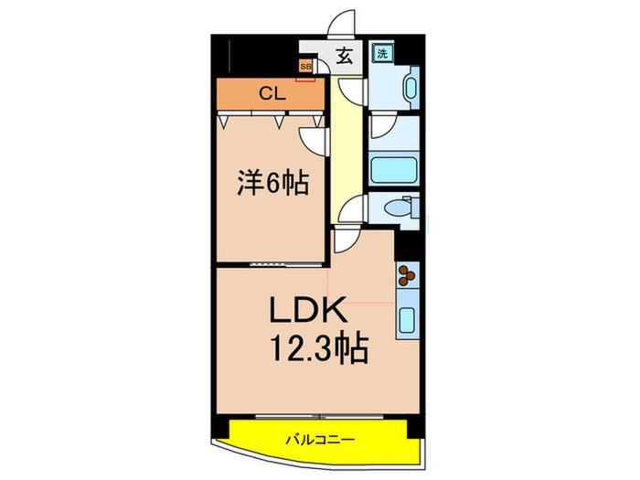 コンフォール浮間舟渡(1LDK/2階)の間取り写真