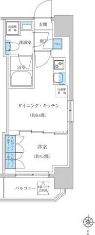レジディア蒲田プレイス(1DK/7階)の間取り写真