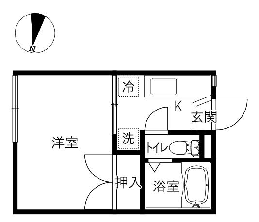 フォーブルISAI(1K/2階)の間取り写真