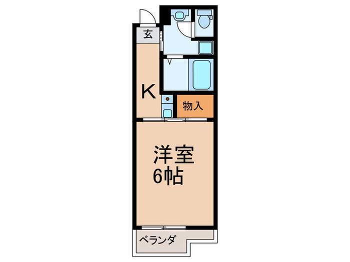 パールヴィラ(1K/1階)の間取り写真