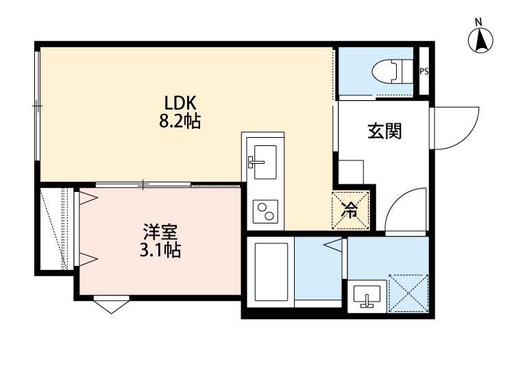 RH-SENJU(1LDK/1階)の間取り写真