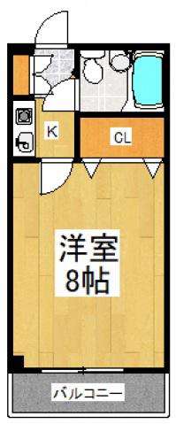 ロイヤル21(1K/4階)の間取り写真