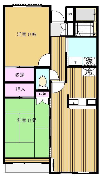 CASA野火止(2LDK/1階)の間取り写真