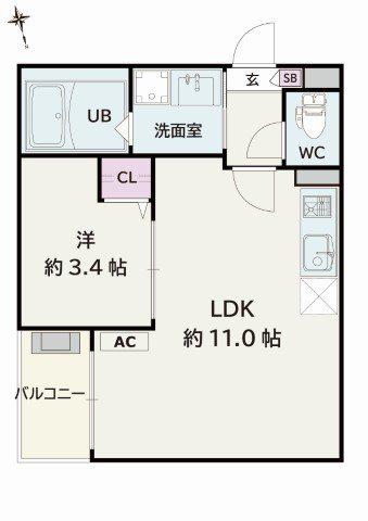 JACK MATOBAKITAI(1LDK/1階)の間取り写真