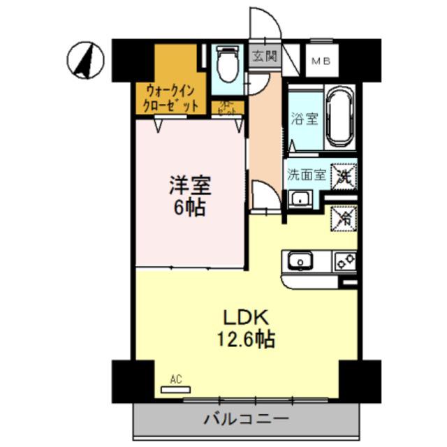 アムール・M(1LDK/4階)の間取り写真