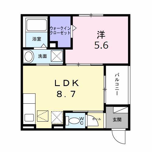 ネオイースト(1LDK/1階)の間取り写真