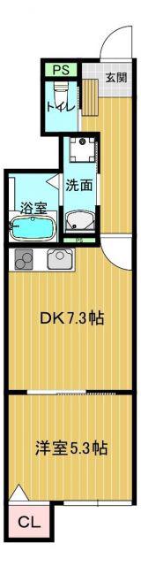 HIGARIA(1DK/1階)の間取り写真