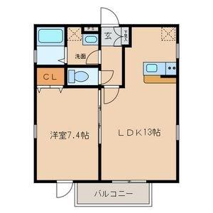 グランレーヴ庄内通(1LDK/1階)の間取り写真