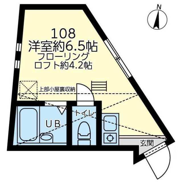 ユナイト根岸ミランダの杜(ワンルーム/1階)の間取り写真