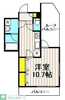 クレスト若葉台(1K/3階)の間取り写真