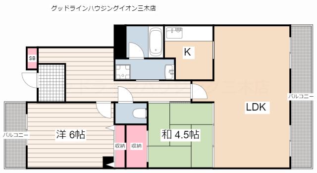 ハイメゾン大塚(2LDK/3階)の間取り写真