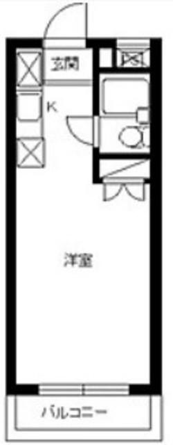 スカイコート向ヶ丘遊園第2(ワンルーム/2階)の間取り写真