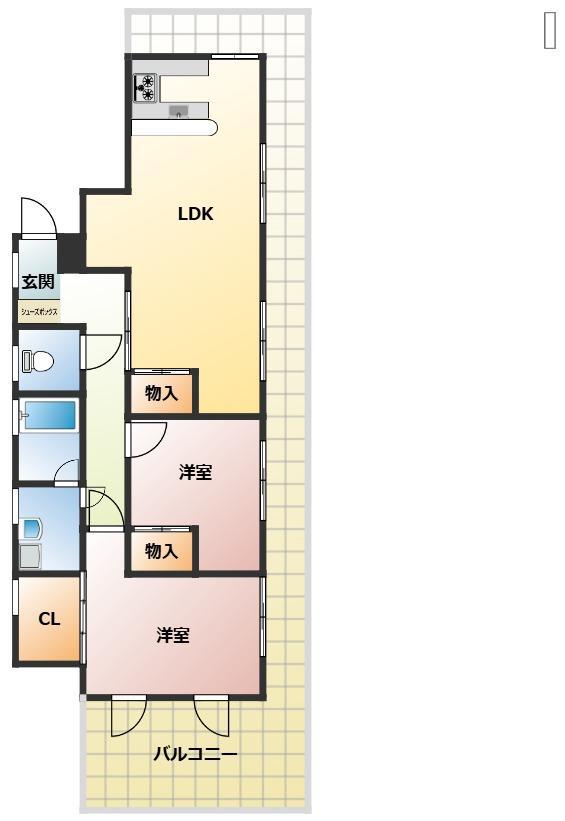エトワール府中(2LDK/3階)の間取り写真