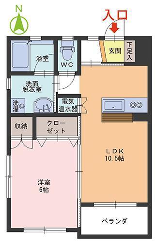 アメニティ御幸(1LDK/2階)の間取り写真