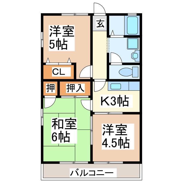 ノーブルハイツ(3K/1階)の間取り写真